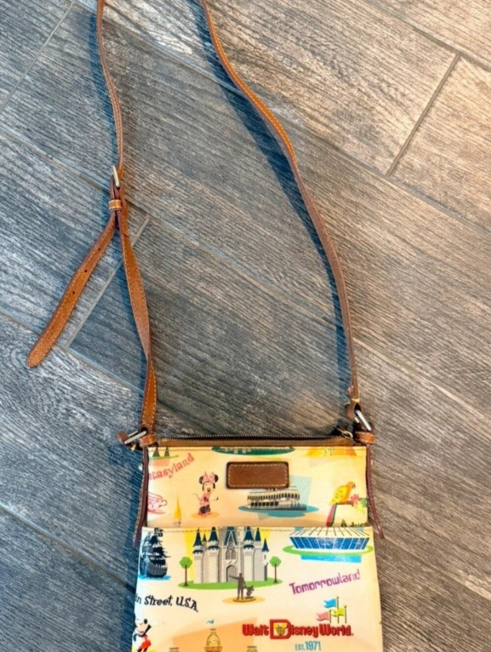 Dooney & Bourke Vintage Disney Parks Disney world Crossbody Bag Map Print
